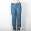 Hot Sale Custom Striped Straight Jeans